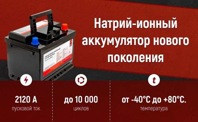 Аккумулятор стартерный натрий-ионный