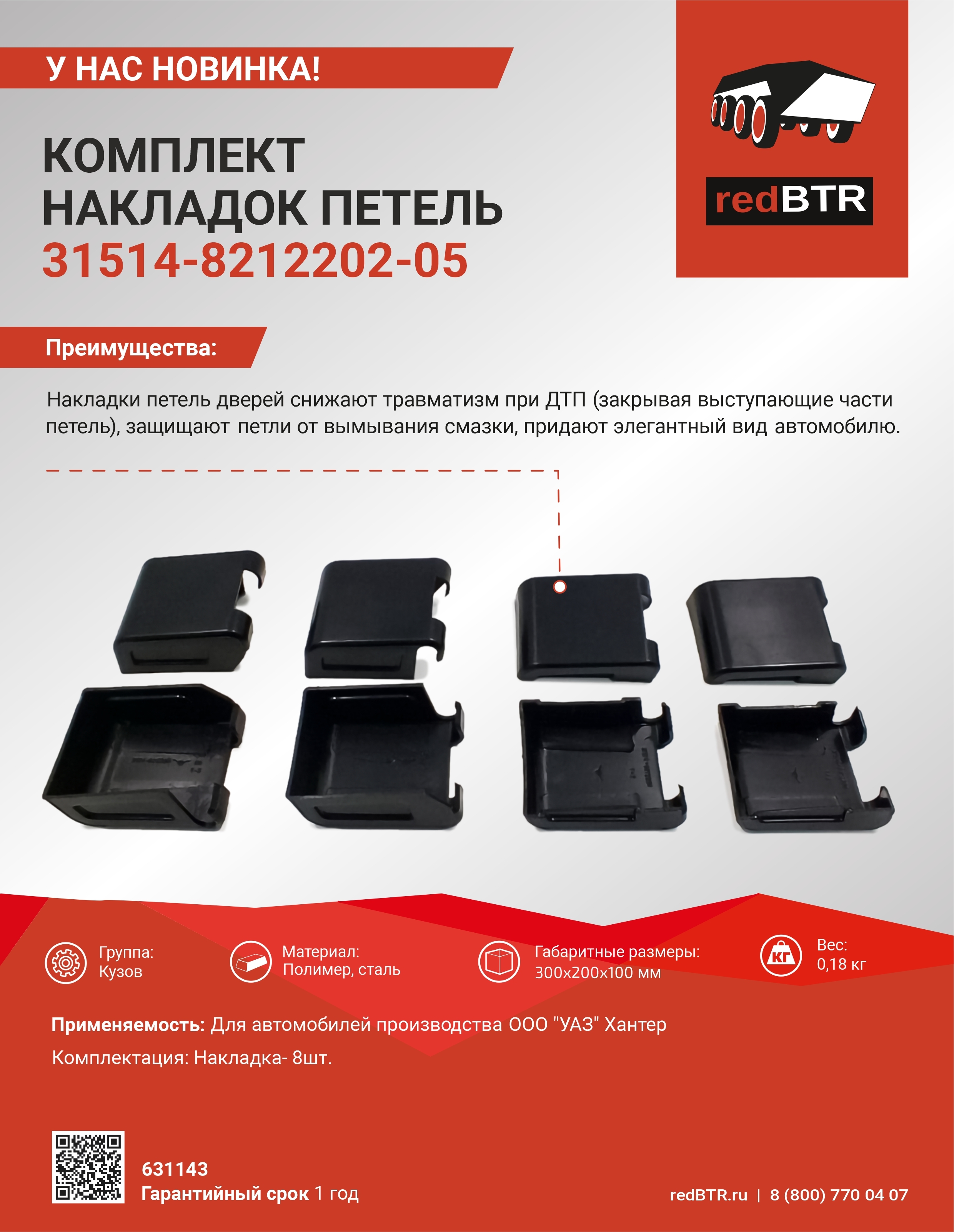 Новинка в нашем каталоге — КОМПЛЕКТ НАКЛАДОК ПЕТЕЛЬ 631143
