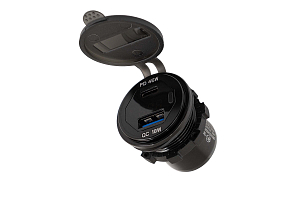 Розетка USB автомобильная врезная на 2 выхода USB Type-A USB QC3.0 (18W) + Type-C (PD 45W)