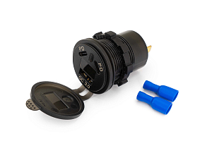 Розетка USB автомобильная врезная на 3 выхода USB Type-A QC3.0 (36W) + 2xType-C PD 45W